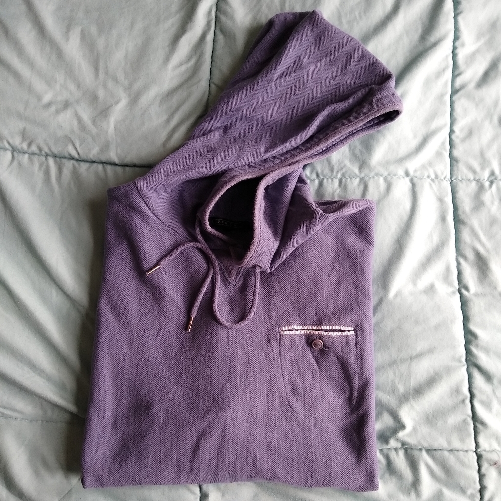 21 MEN Blue Short Sleeve Hoodie (S)